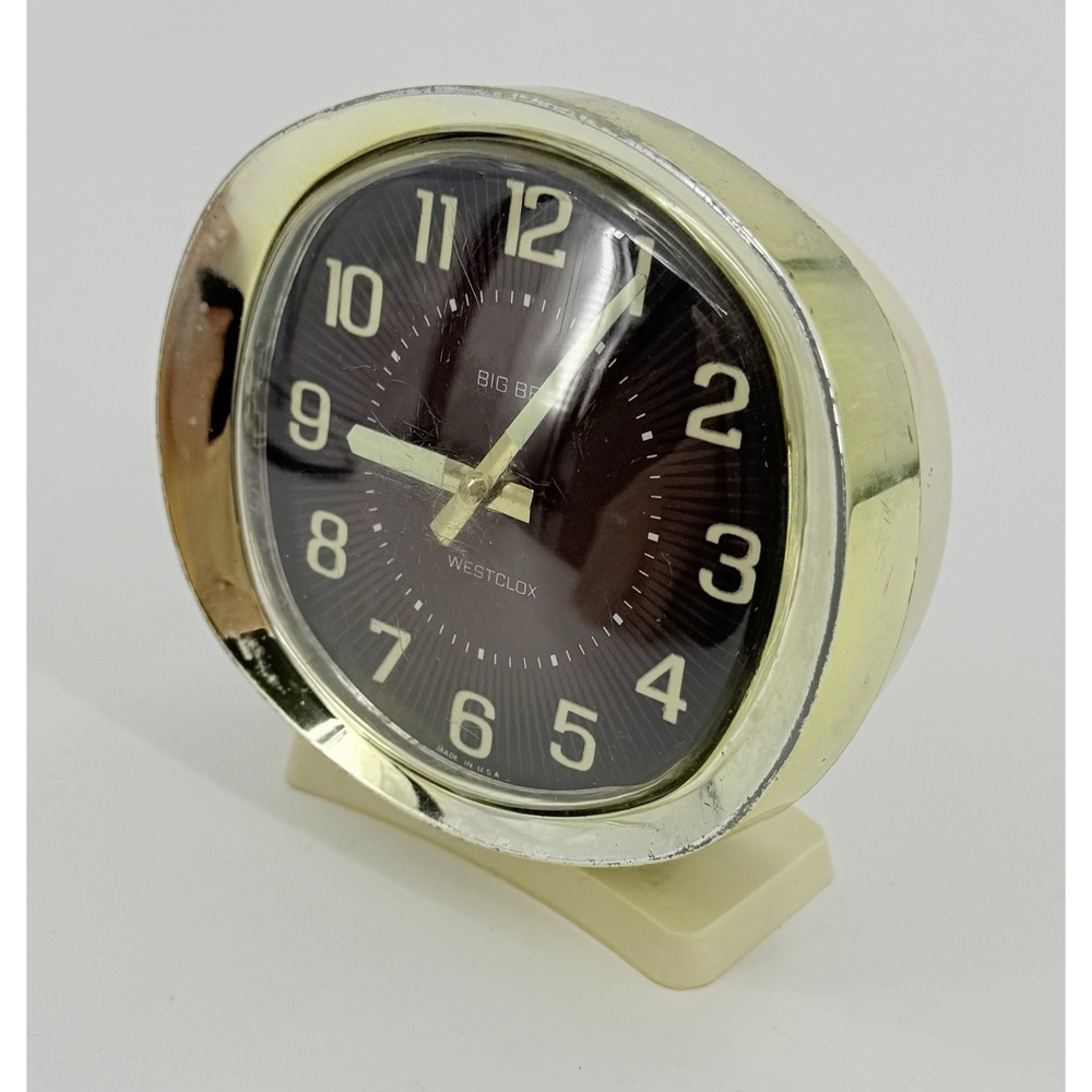 Westclox Big Ben Deluxe Alarm Clock Key Wound Luminous Dial 1970s Vintage